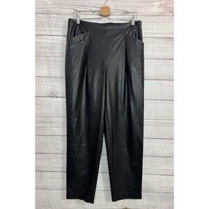 Women's DKNY Jeans Faux Leather BLACK  Pants Size M  BUT … READ DESCRIPTION  PLE